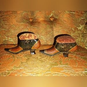 Vintage Cobblestone Witch Gothic Boot Pin Cushion